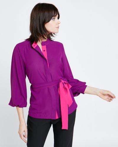 Lennon Courtney at Dunnes Stores Magenta Tie Waist Blouse